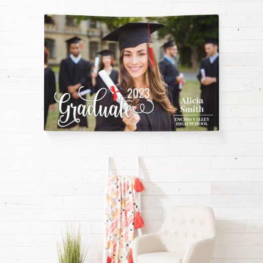 2023年高校卒業グラデーション写真テンプレート 横断幕 (インサイチュ)