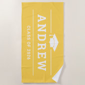 2023年黄色カスタム研究科名 ビーチタオル (正面)