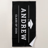 2023年黒人出パーソナライズされた学名 ビーチタオル (正面)