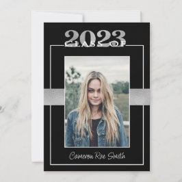 2023年黒銀卒業パーティーのクラス 招待状