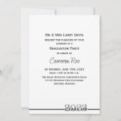 2023年黒銀卒業パーティーのクラス 招待状 (裏面)