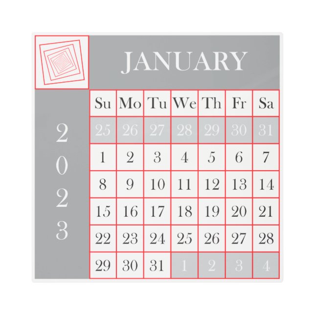 2023年1月暦計算室 メタルプリント (正面)