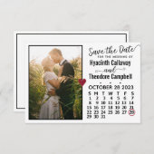 2023年10月結婚カレンダーカスタムフォトホワイト セーブザデート (正面/裏面)
