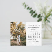 2023年11月の暦月の日付を保存 ポストカード (スタンド正面)