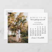 2023年11月の暦月の日付を保存 ポストカード (正面/裏面)