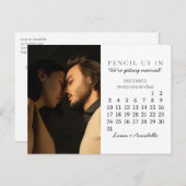 2023年12月の暦月の日付を保存モダンする ポストカード (正面/裏面)