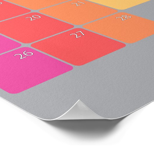 2023年2月プレーナーカレンダーの色の日 ポスター (角)