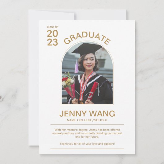 2023年3月の写真卒業発表 案内状 (正面)