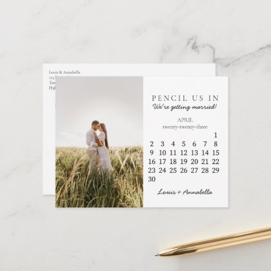 2023年4月のカレンダーを保存 ポストカード (正面/裏面インサイチュ)