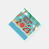 2023年7月のクリスマスイカビーチ スタンダードカクテルナプキン (角)