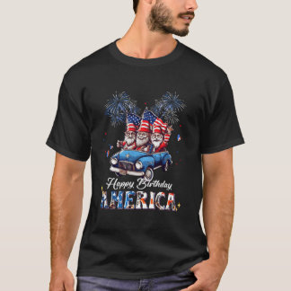 2023年7月4日 アメリカの愛国心あふれるノーム達のハッピーアメリカ Tシャツ