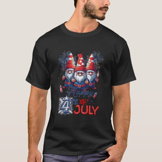 2023年7月4日 アメリカ USA 愛国的なノーム Tシャツ (正面)