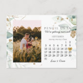 2023年9月の日付を保存すエレガントる ポストカード (正面)