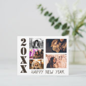 2023年 ハッピーニューイヤー 5枚の写真のコラージュ ポストカード (スタンド正面)