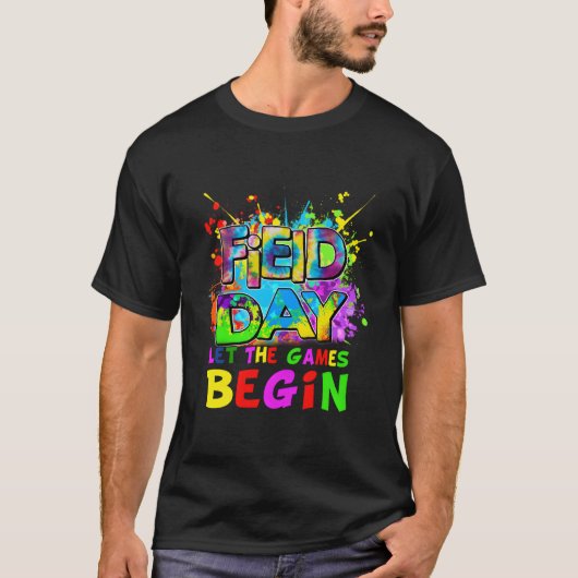 2023年 フィールドデイの始まり 先生のためのゲーム Tシャツ (正面)