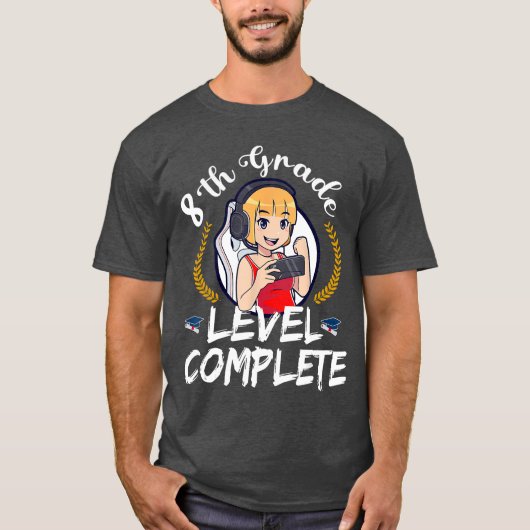 2023年 中学3年生 卒業おめでとう アニメ ゲーム Tシャツ (正面)