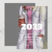 2023年　卒業　医療用スクラブ　看護師 招待状 (正面/裏面)