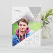 2023年 幾何学的な形の写真 卒業のお知らせ 招待状 (スタンド正面)