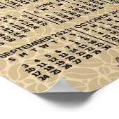 2023年 月別カレンダー コーヒー豆 3枚の写真 ポスター (角)