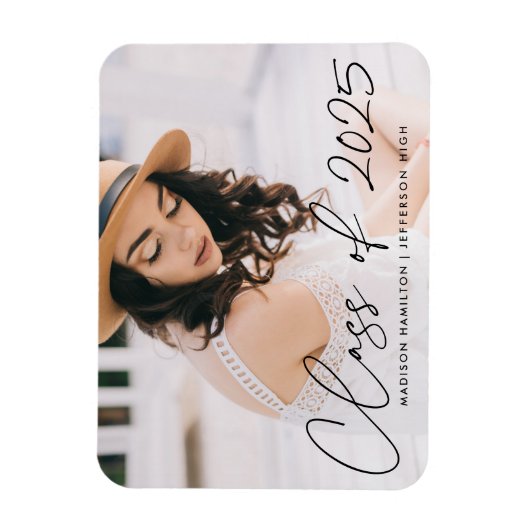 2023年 現代の ブラックスクリプト 卒業クラス マグネット (縦)