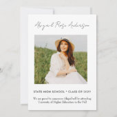 2023年 現代縦型 フォトカード 発表 招待状 (裏面)