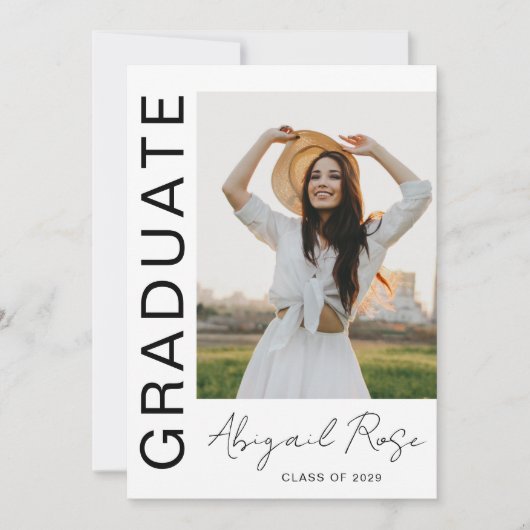 2023年 近代的な縦型 フォトカード 発表 招待状 (正面)