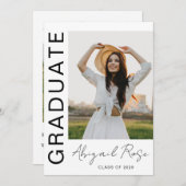 2023年 近代的な縦型 フォトカード 発表 招待状 (正面/裏面)