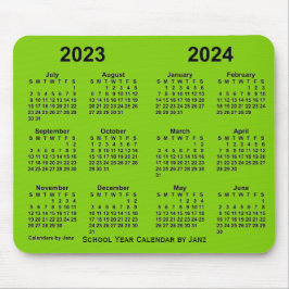 2023年～2024年イエローグリーンカレンダーbyヤンツ マウスパッド