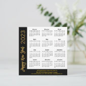 2023年Black Business上モダンのカレンダー金ゴールドスクリプト シーズンカード (スタンド正面)