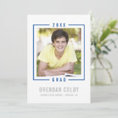 2023年GRAD招待状単純フレーム王室の青 招待状 (スタンド正面)