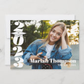 2023年Qrの卒業ダークグリーン写真教室 招待状 (正面)