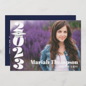 2023年QRコーシンプルドの卒業海軍写真科クラス 招待状 (正面/裏面)