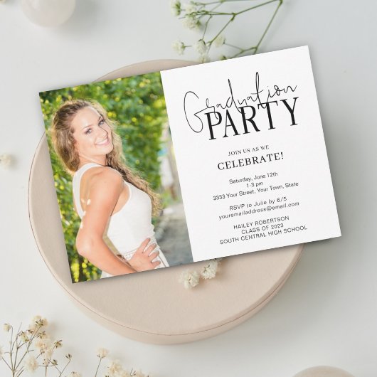 2023手書き写真卒業パーティー招待状 招待状