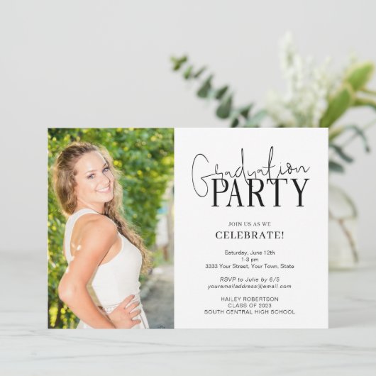 2023手書き写真卒業パーティー招待状 招待状 (スタンド正面)