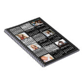 2023月別カレンダー黒モダン6 Photo Collage ノートブック (右側)