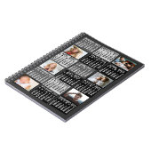 2023月別カレンダー黒モダン6 Photo Collage ノートブック (左側)