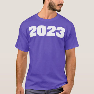 2023白色文字ミニマルタイポグラフィ Tシャツ