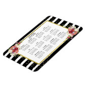 2023白黒ストライプのフローラ金ゴールドカレンダー マグネット (左側)