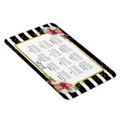 2023白黒ストライプのフローラ金ゴールドカレンダー マグネット (右側)