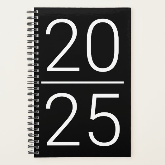 2023白黒最小モダン数カスタム数 プランナー手帳 (正面)