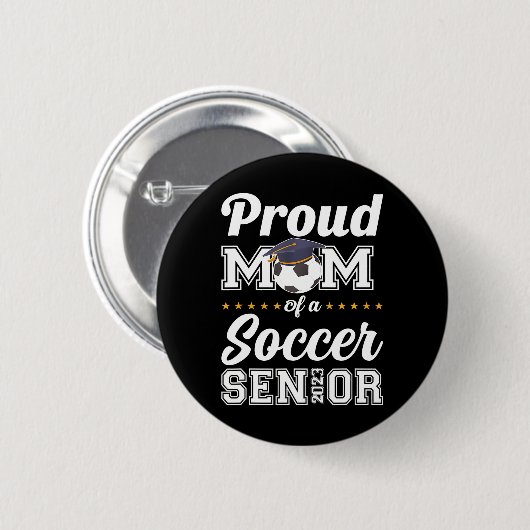 2023誇りを持った年サッカー上級生の母のクラス 缶バッジ (正面&裏面)