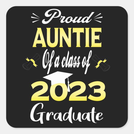 2023誇りを持った年卒業生23歳のおばちゃん スクエアシール (正面)