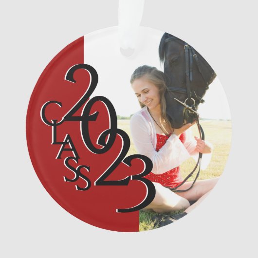 2023赤いカスタムクラス写真 オーナメント (正面)