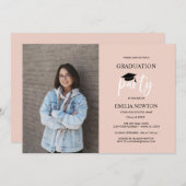 2023赤面ブラックフォト卒業パーティー 招待状 (正面/裏面)