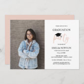 2023赤面白写真卒業パーティー 招待状 (正面/裏面)