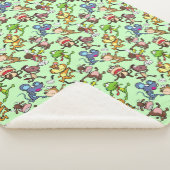 2023走年、可愛いマンガ走ンの柄LグリーンBG シェルパブランケット (3/4)