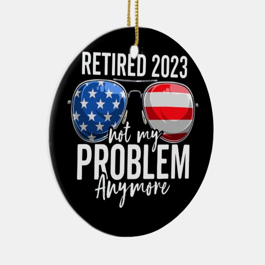 2023退職した年はもう私の問題ではないアメリカ国旗 セラミックオーナメント (右)