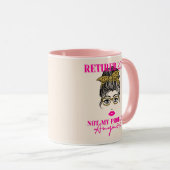 2023退職した年退職女子顔リップサングラス マグカップ (正面右)