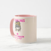 2023退職した年退職女子顔リップサングラス マグカップ (正面左)