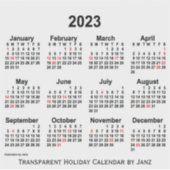 2023透明ホリデーカレンダーby Janz シール (正面)